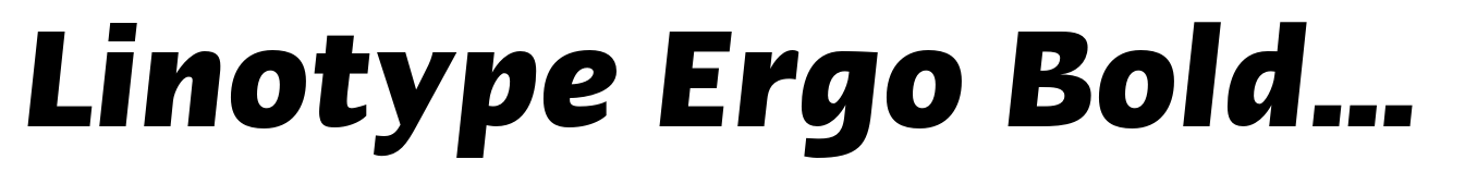 Linotype Ergo Bold Italic Condensed